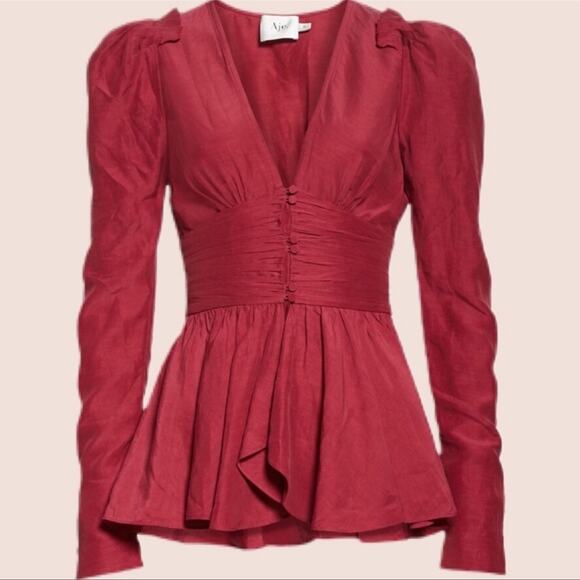 Aje Deep Red Blouse - Picture 10 of 10